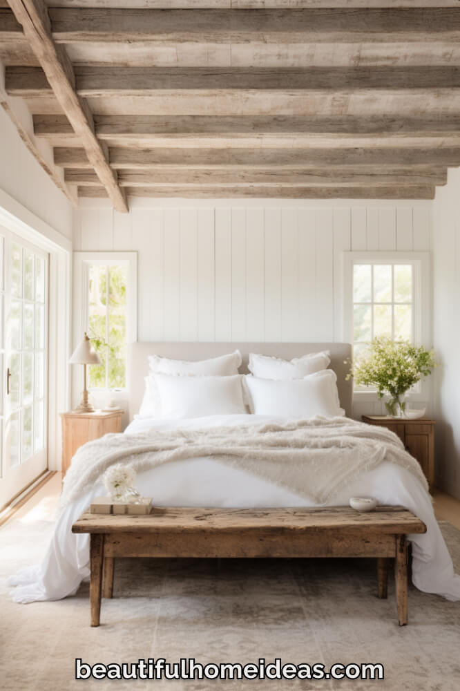 white farmhouse bedroom idea
