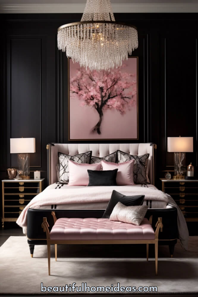 dark feminine bedroom idea