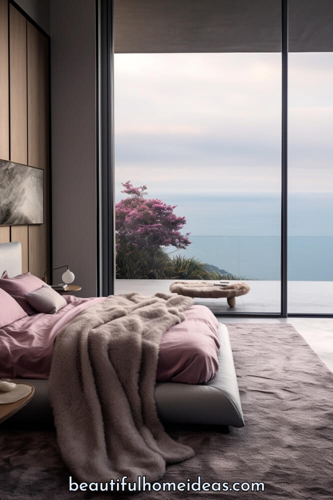 pink and gray bedroom idea
