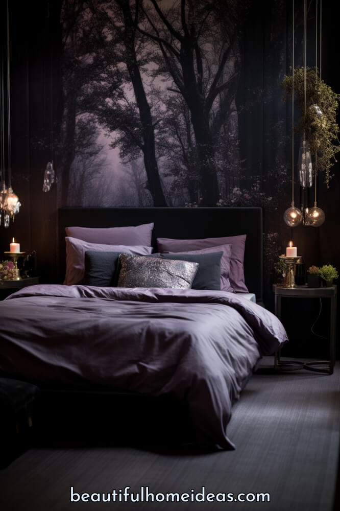 dark feminine bedroom idea