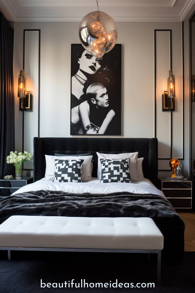 dark feminine bedroom idea