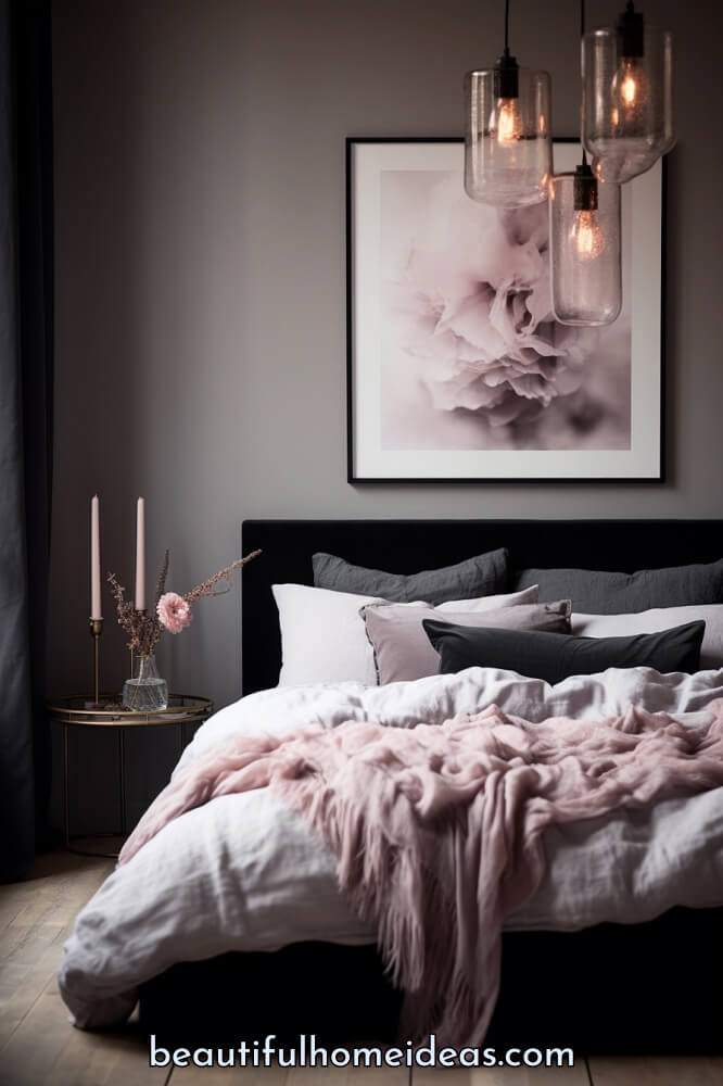 dark feminine bedroom idea