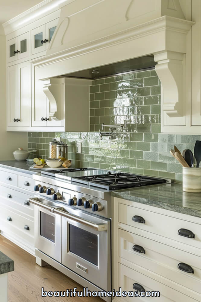 Mossy Kitchen Backsplashes