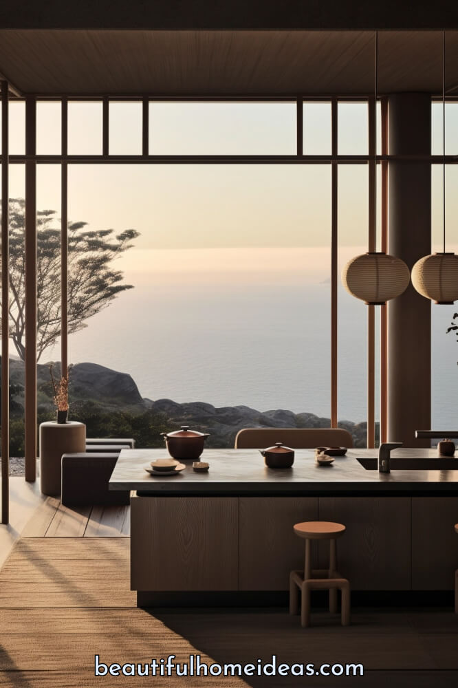 japandi coastal kitchen design idea