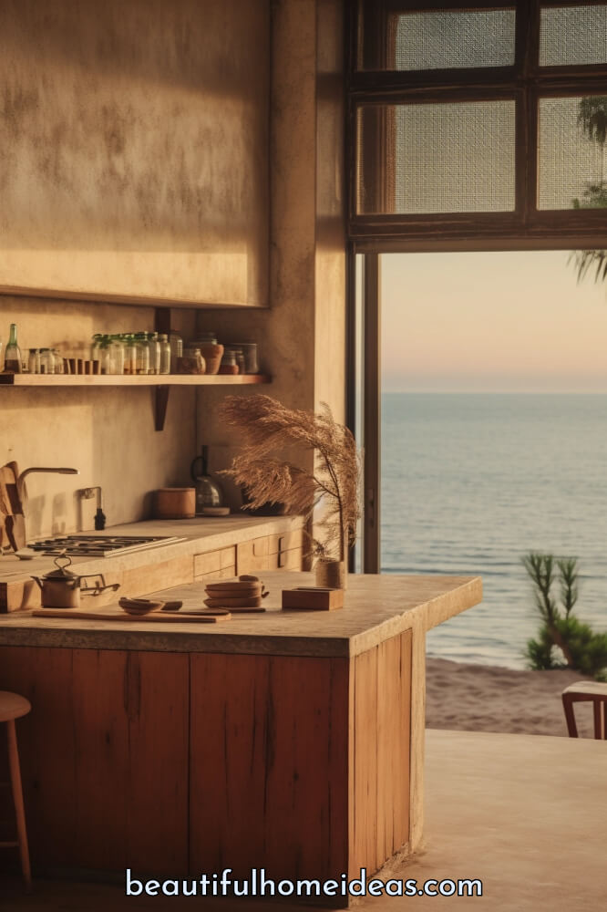 wabi-sabi coastal kitchen design