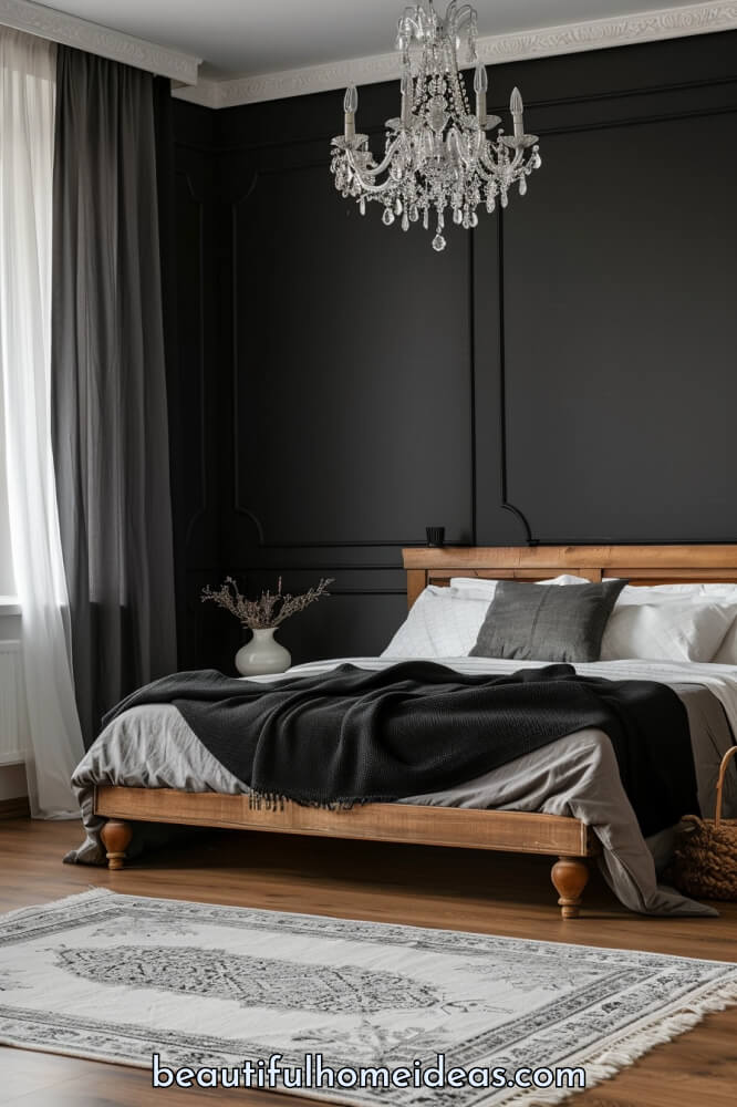 Black Modern American Bedroom Design Idea