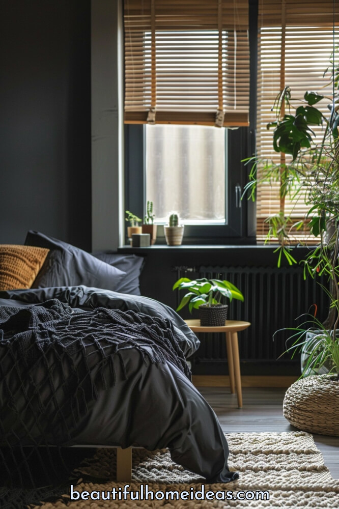 Black Scandi Bedroom Design Idea